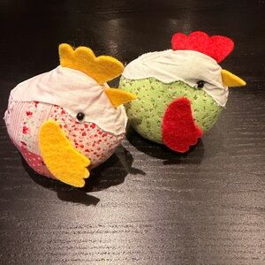 Patchwork Chicken- Rooster  weighted plushies - Cottagecore--Farm deco